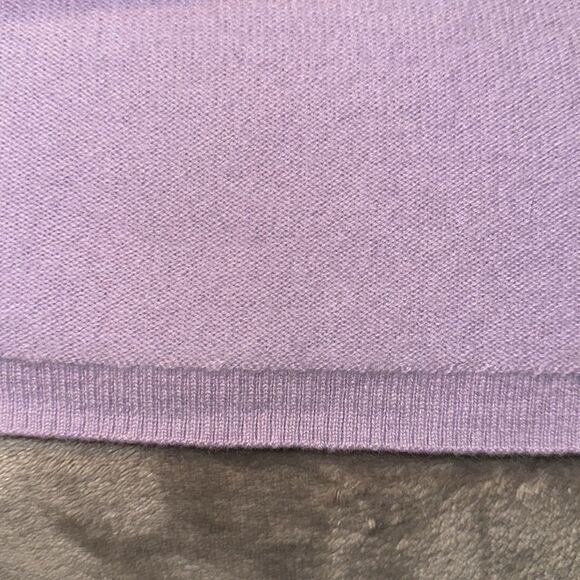 Talbots Haven M Lavender 💯Cashmere V neck Pullover Long Fine Knit Sweater - Picture 11 of 11